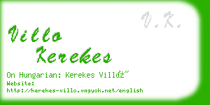 villo kerekes business card